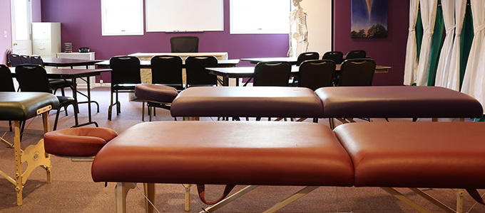 Massage Tables in Classroom